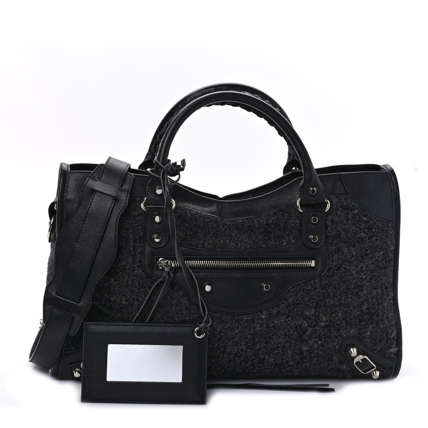 Alpaca Calfskin Classic Silver Hardware City Black