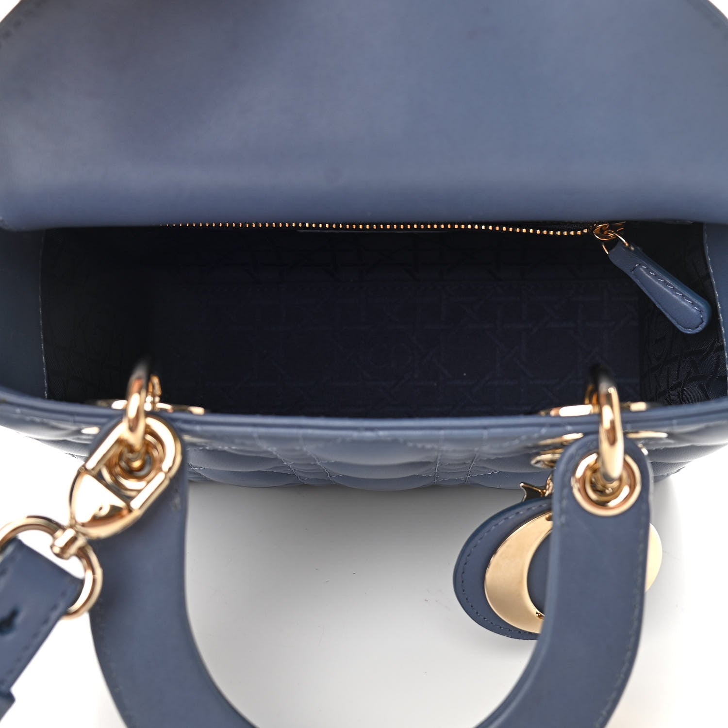 Christian Dior Lambskin Cannage Small My Lady Dior Blue Grey 5 of 10