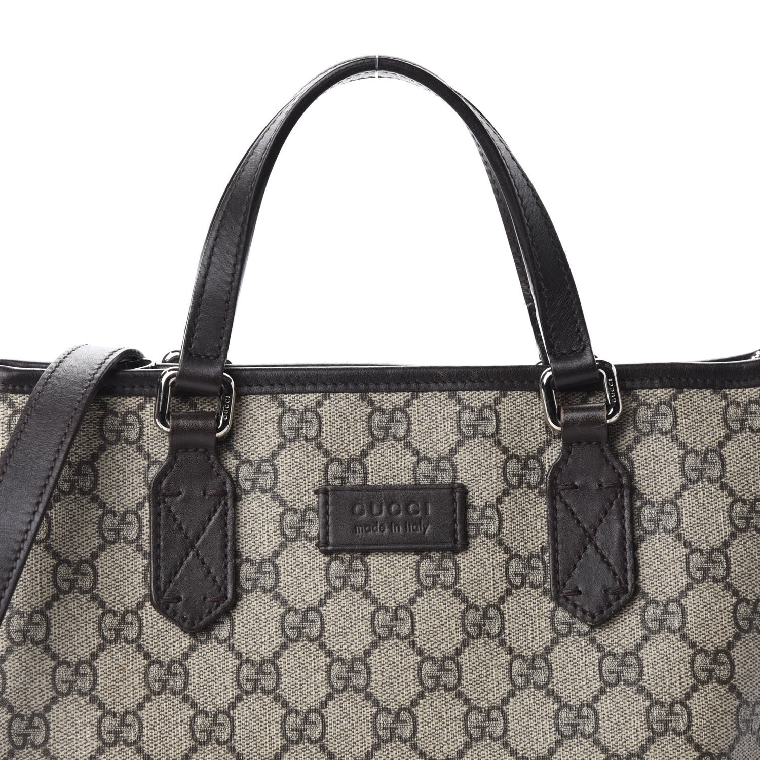 Gucci GG Supreme Monogram Small Zippered Tote Dark Brown 16 of 16
