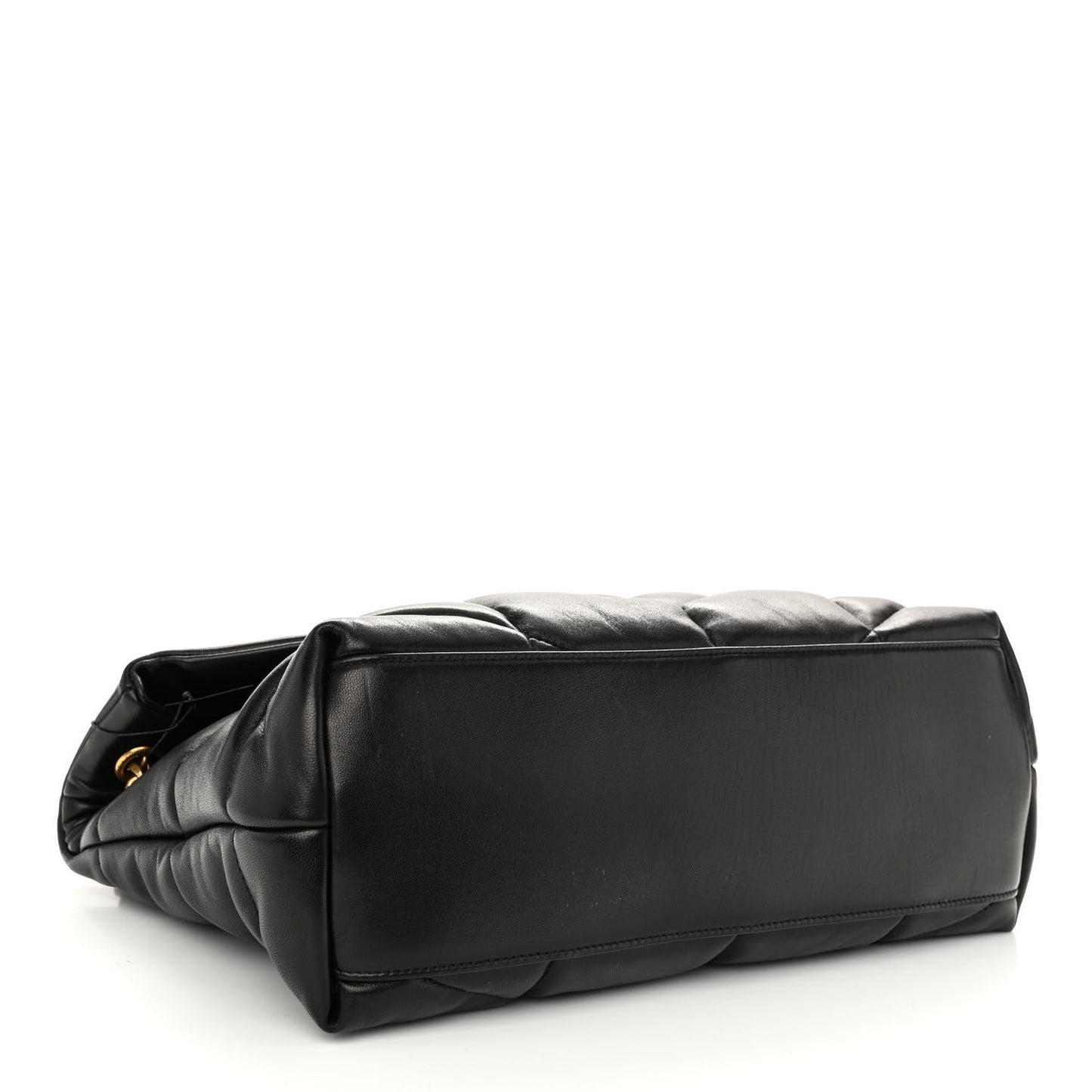 Lambskin Quilted Medium Loulou Puffer Monogram Chain Satchel Black