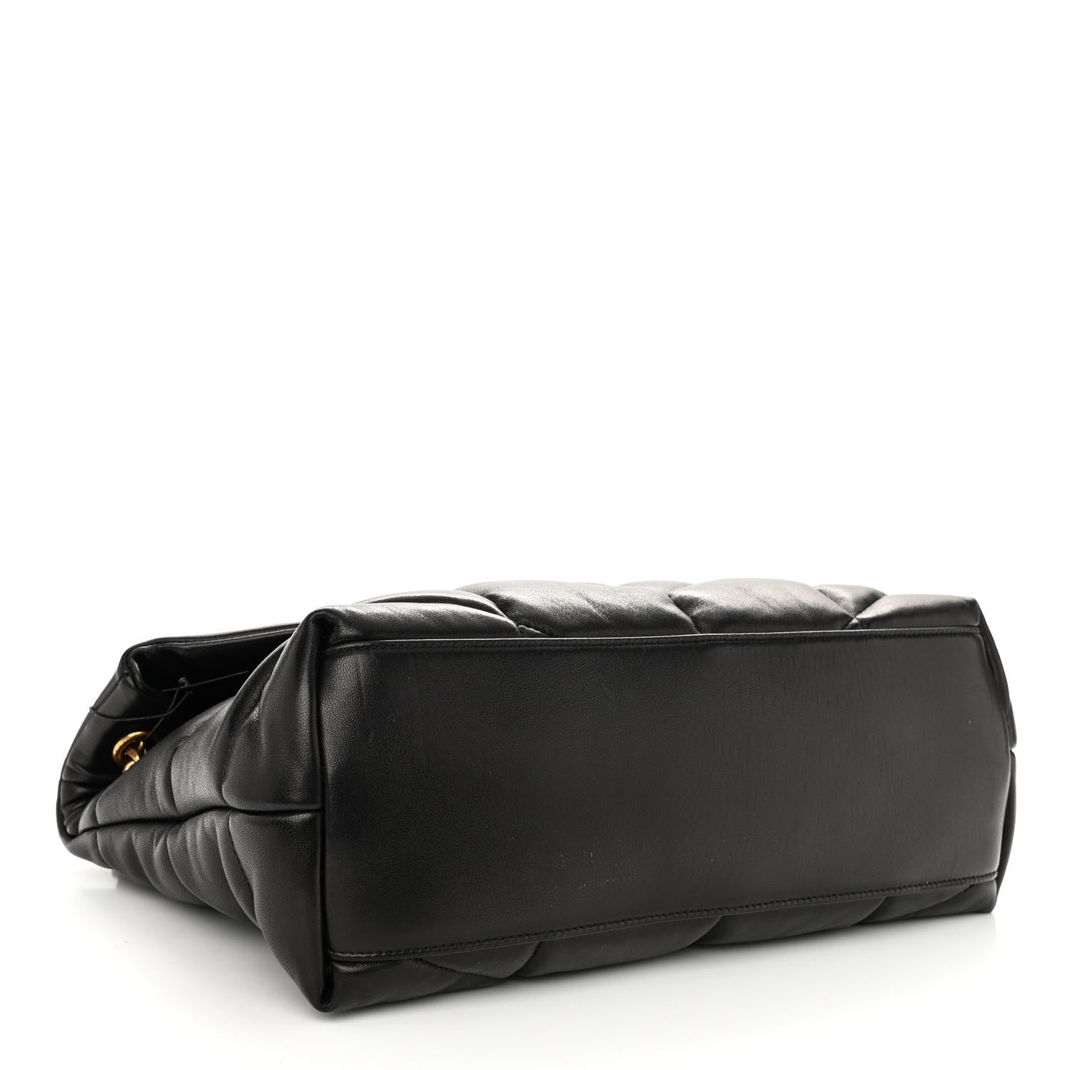 Saint Laurent Lambskin Quilted Medium Loulou Puffer Monogram Chain Satchel Black 4 of 9