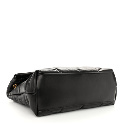 Saint Laurent Lambskin Quilted Medium Loulou Puffer Monogram Chain Satchel Black 4 of 9