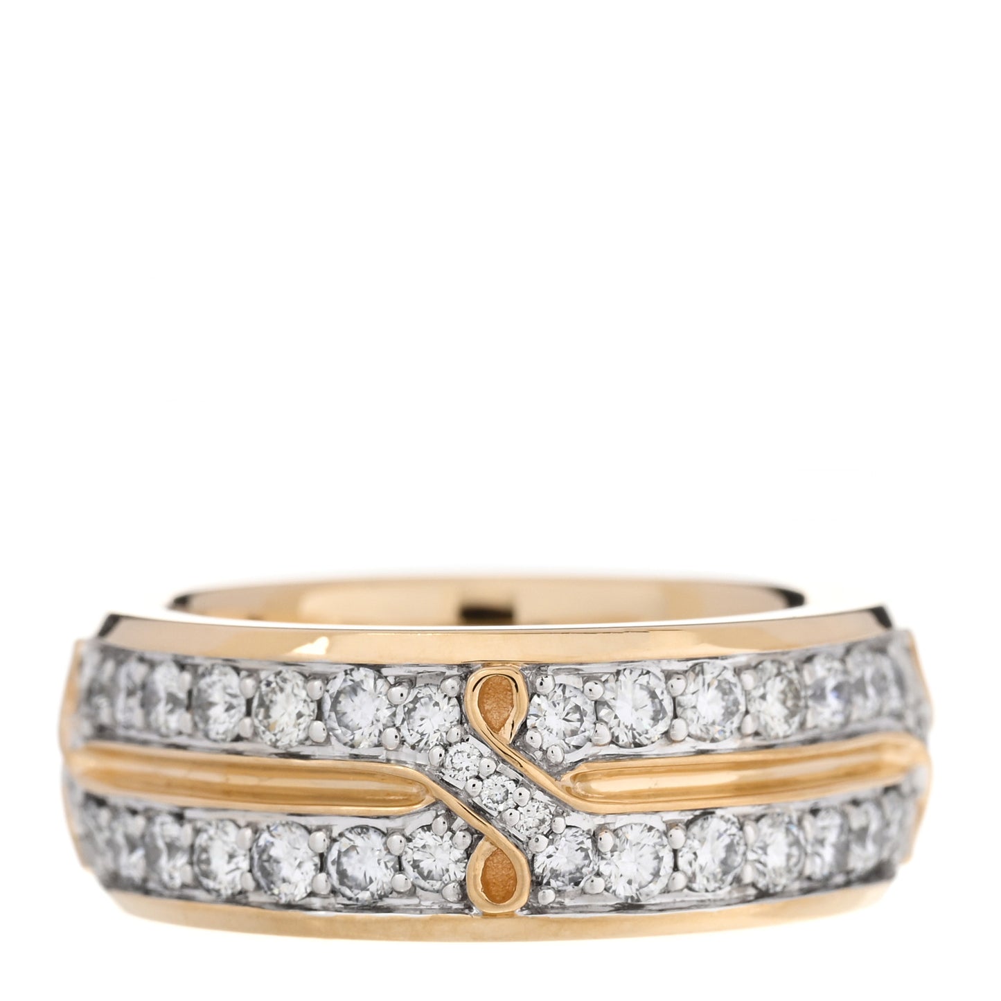 18K Yellow Gold Diamond 8mm Armory Band Ring 57 8