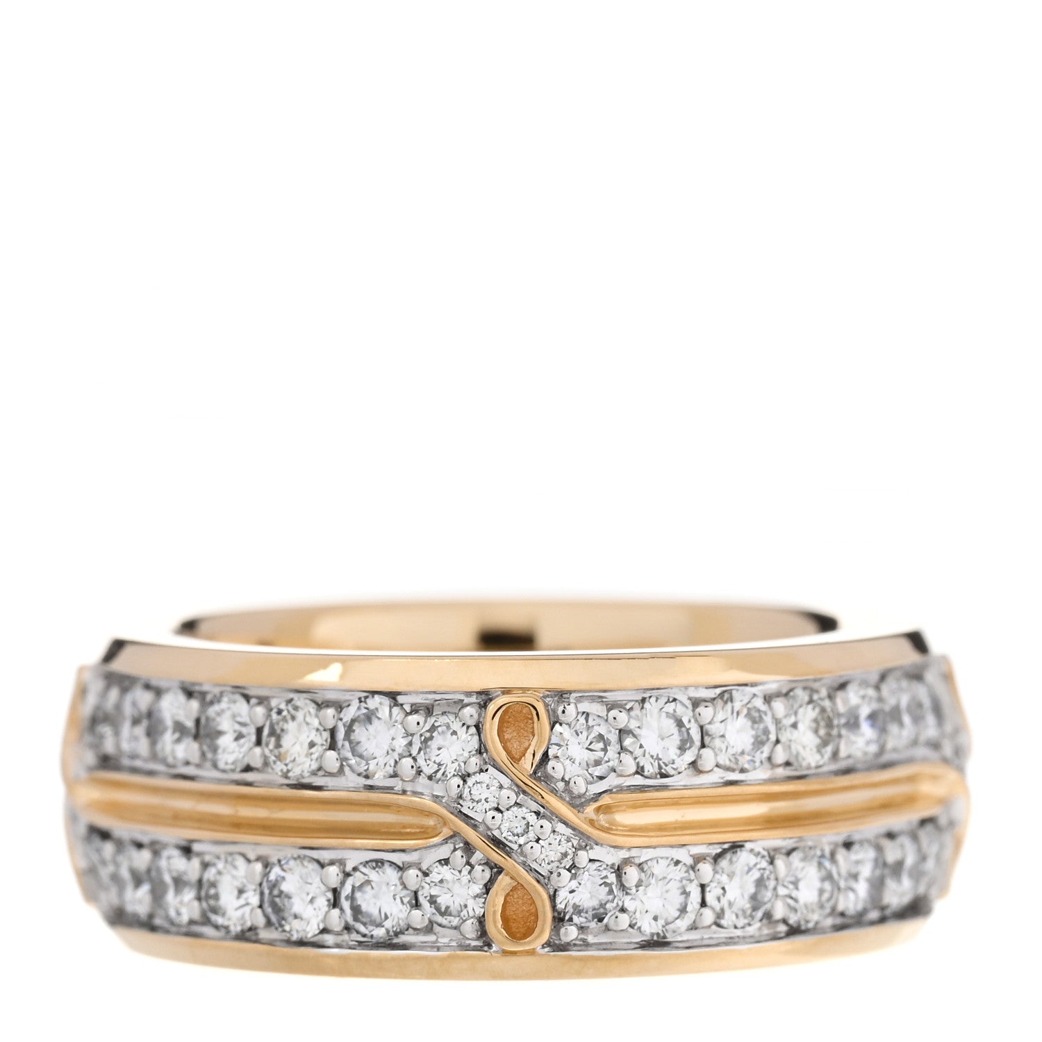 David Yurman 18K Yellow Gold Diamond 8mm Armory Band Ring 57 8 1 of 6