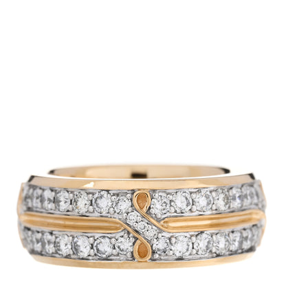 David Yurman 18K Yellow Gold Diamond 8mm Armory Band Ring 57 8 1 of 6