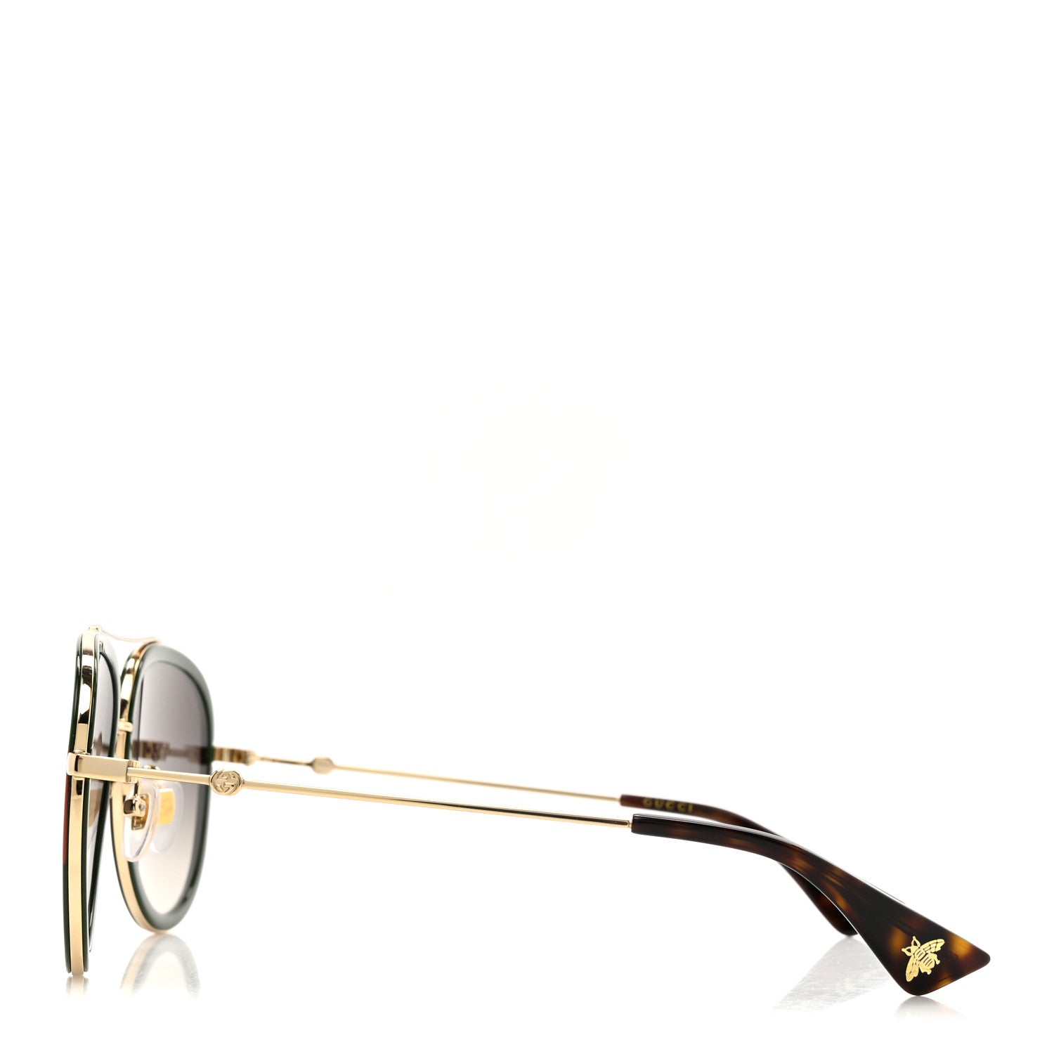 Gucci Web Aviator Sunglasses GG0062S Green Red 3 of 7