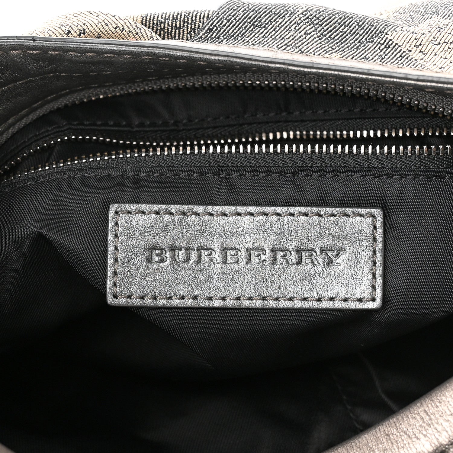 Burberry Shimmer Check Medium Fairby Hobo Pewter 6 of 10