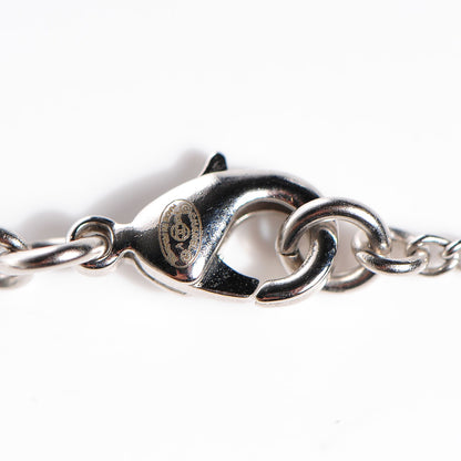 Chanel Crystal CC Timeless Necklace Silver 4 of 5