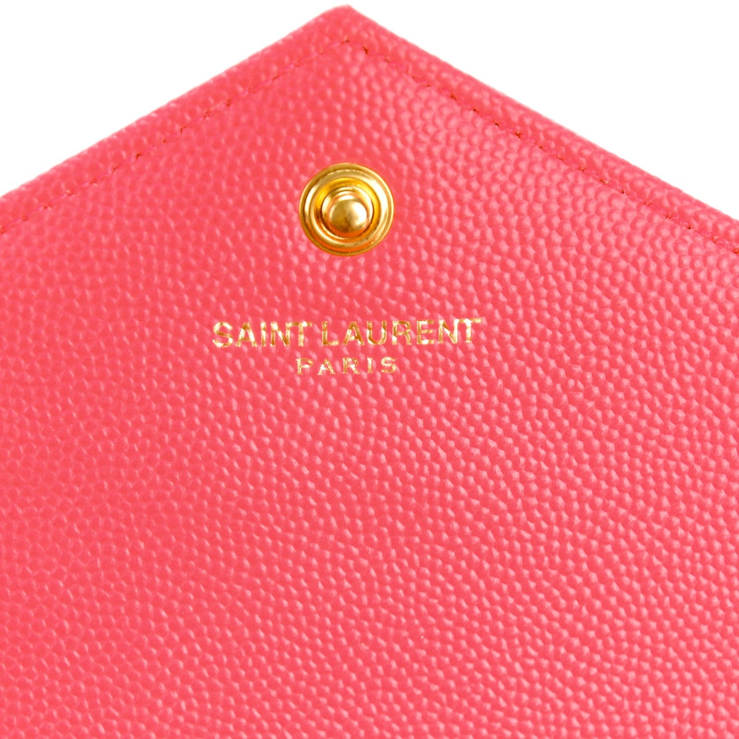 Saint Laurent Grain De Poudre Matelasse Chevron Monogram Chain Wallet Rose Clair 6 of 8