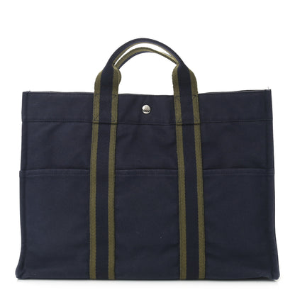 Hermes Canvas Herline GM Tote Navy 1 of 10
