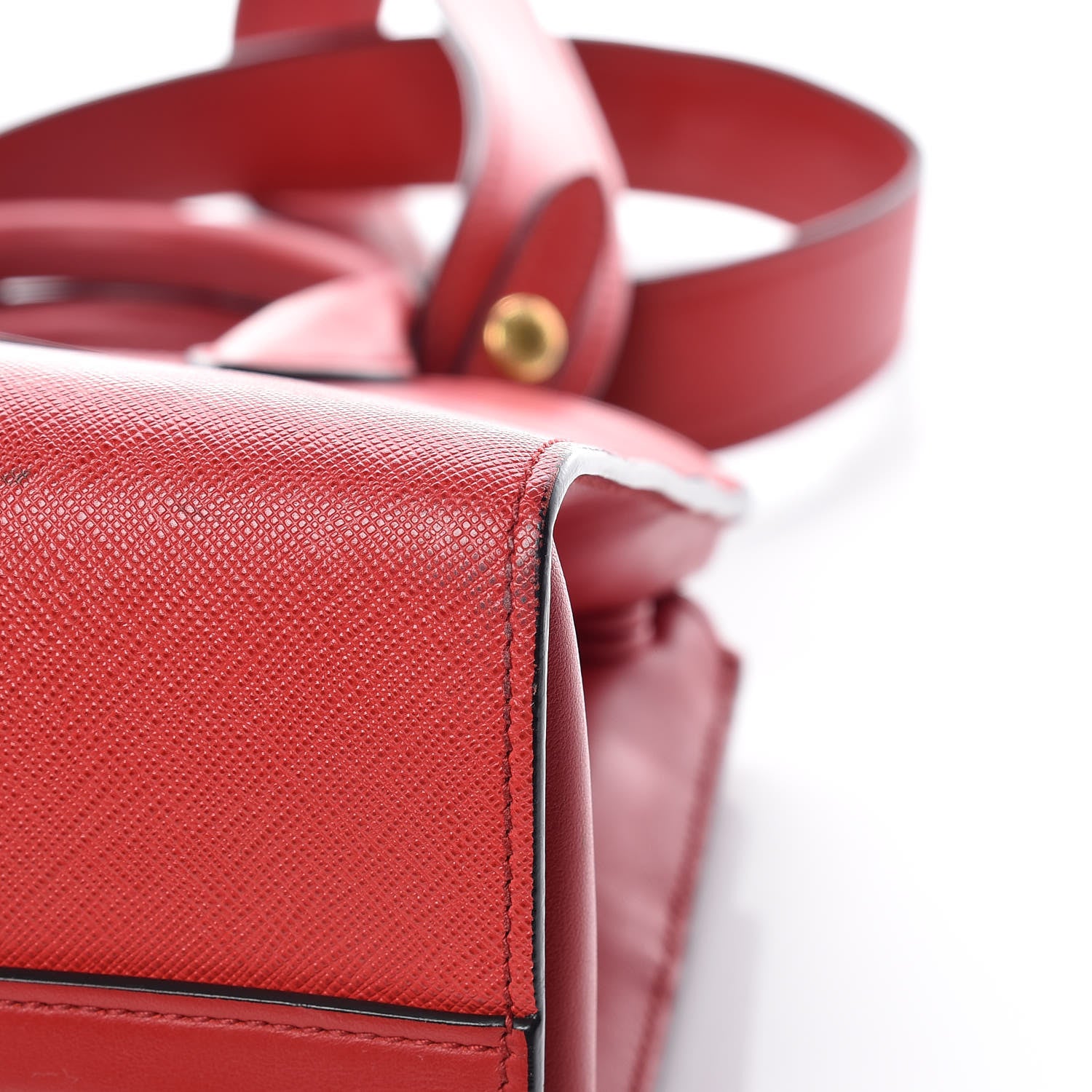 Prada Saffiano City Calfskin Small Esplanade Tote Rosso 14 of 19