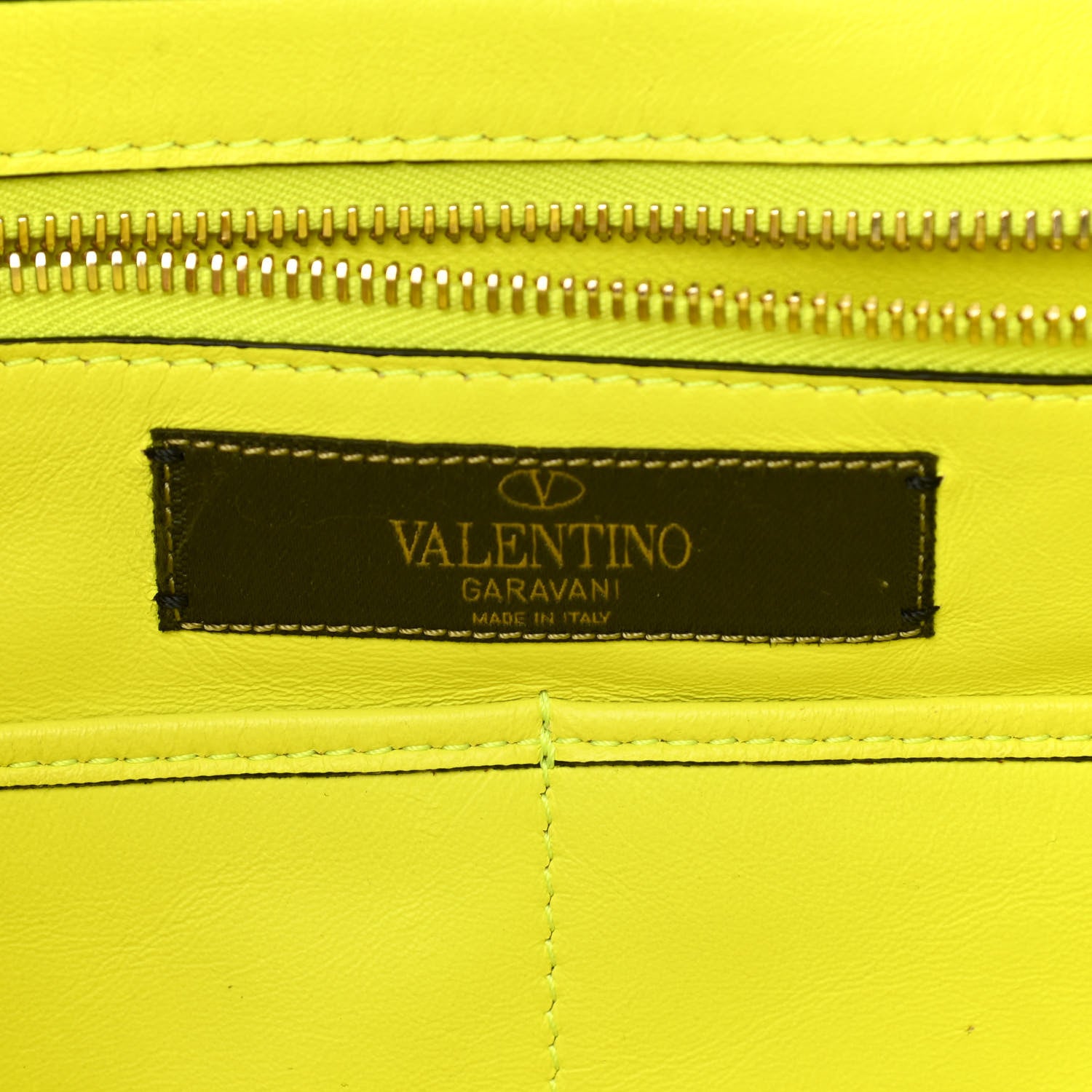 Valentino Garavani Nappa Canvas Camouflage Medium Rockstud Tote Green Fluo Yellow 6 of 16
