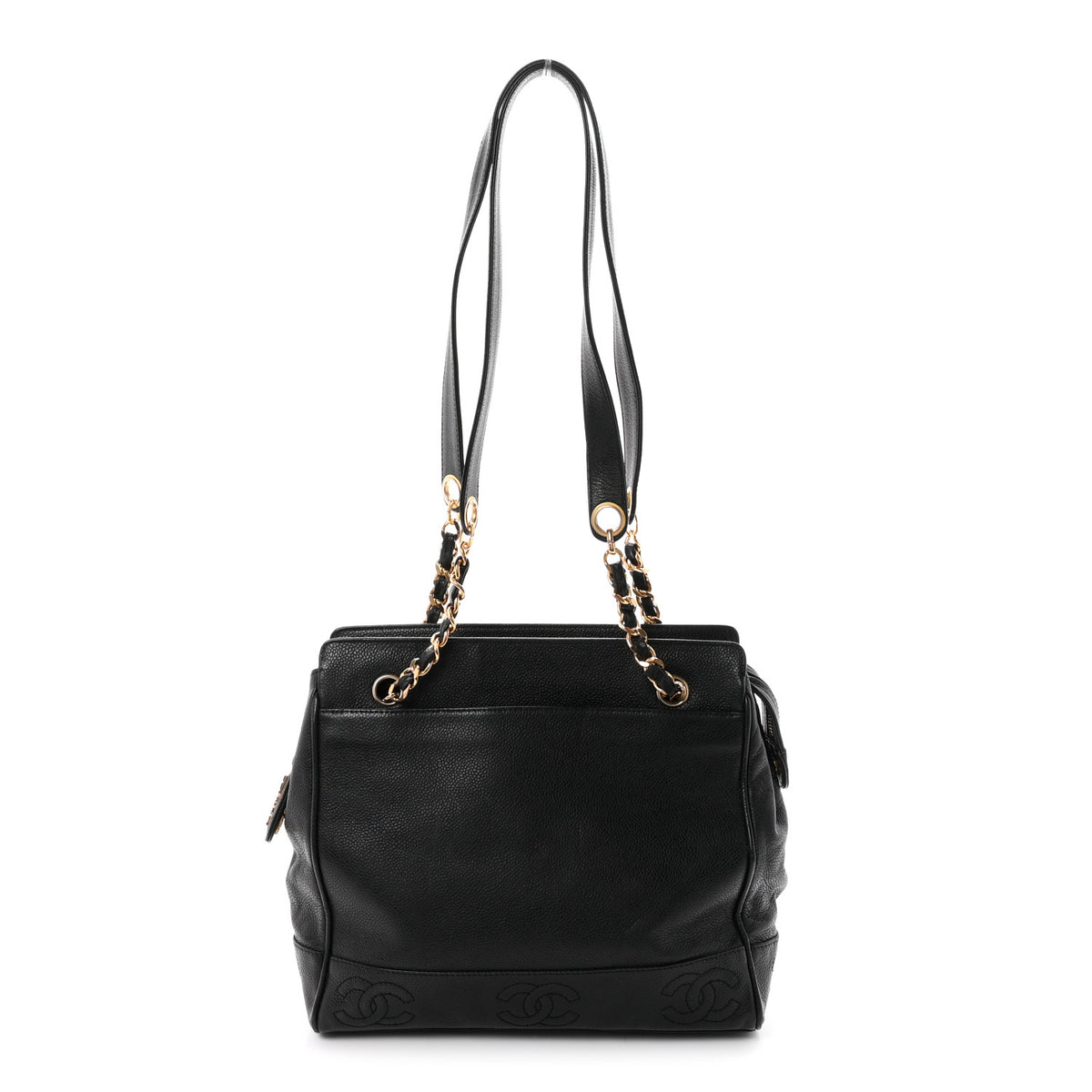 Caviar Triple CC Shoulder Bag Black