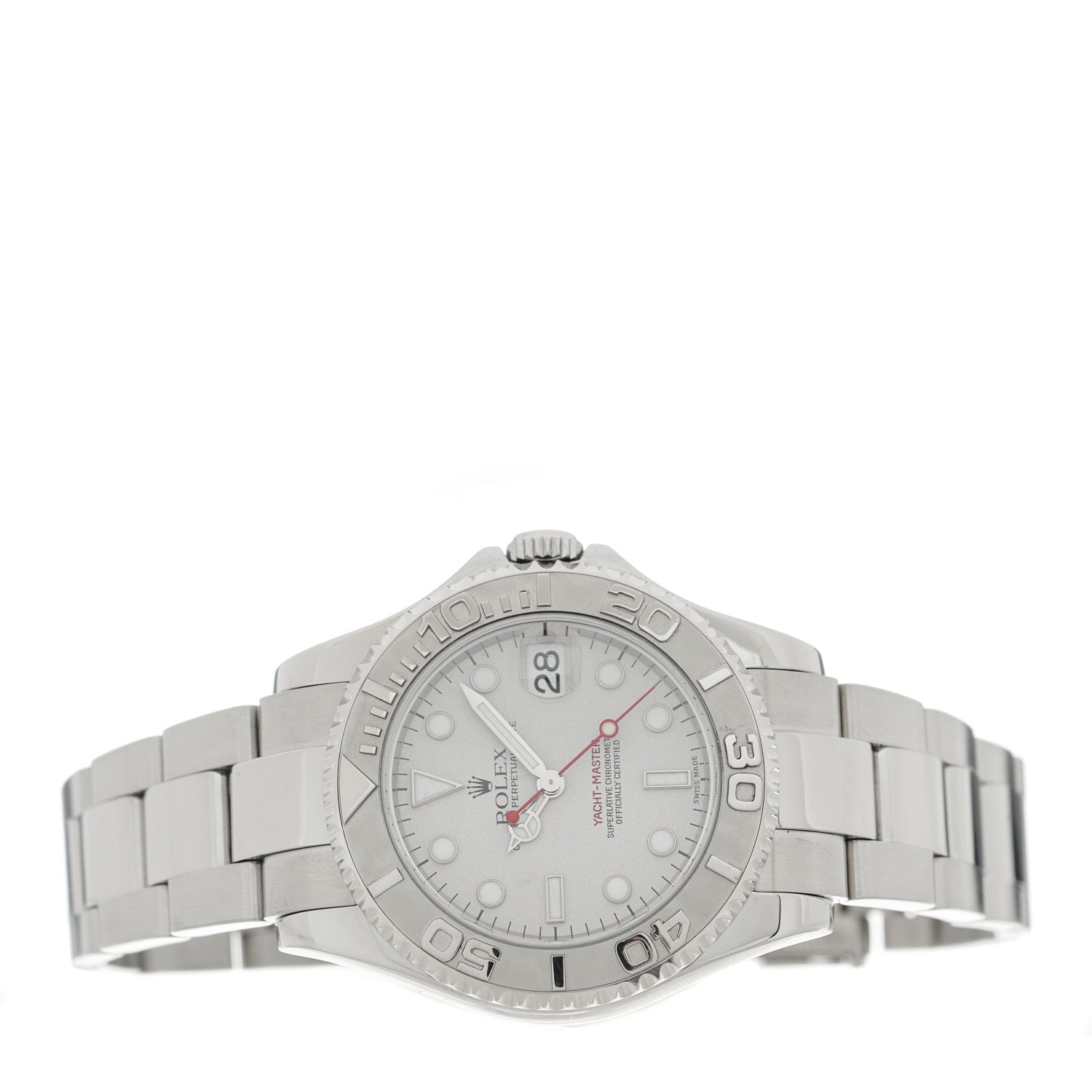 Rolex Stainless Steel Platinum 35mm Yacht-Master Watch Silver 168622 2 of 4