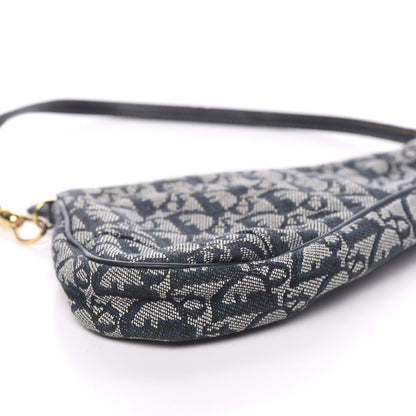 Christian Dior Monogram Mini Saddle Pochette Navy 7 of 9