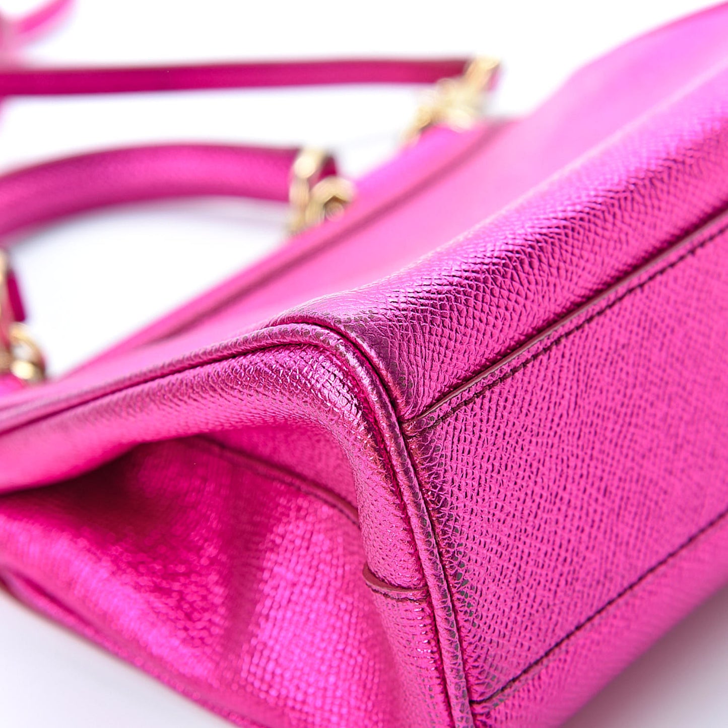 Metallic Dauphine Small Miss Sicily Satchel Pink