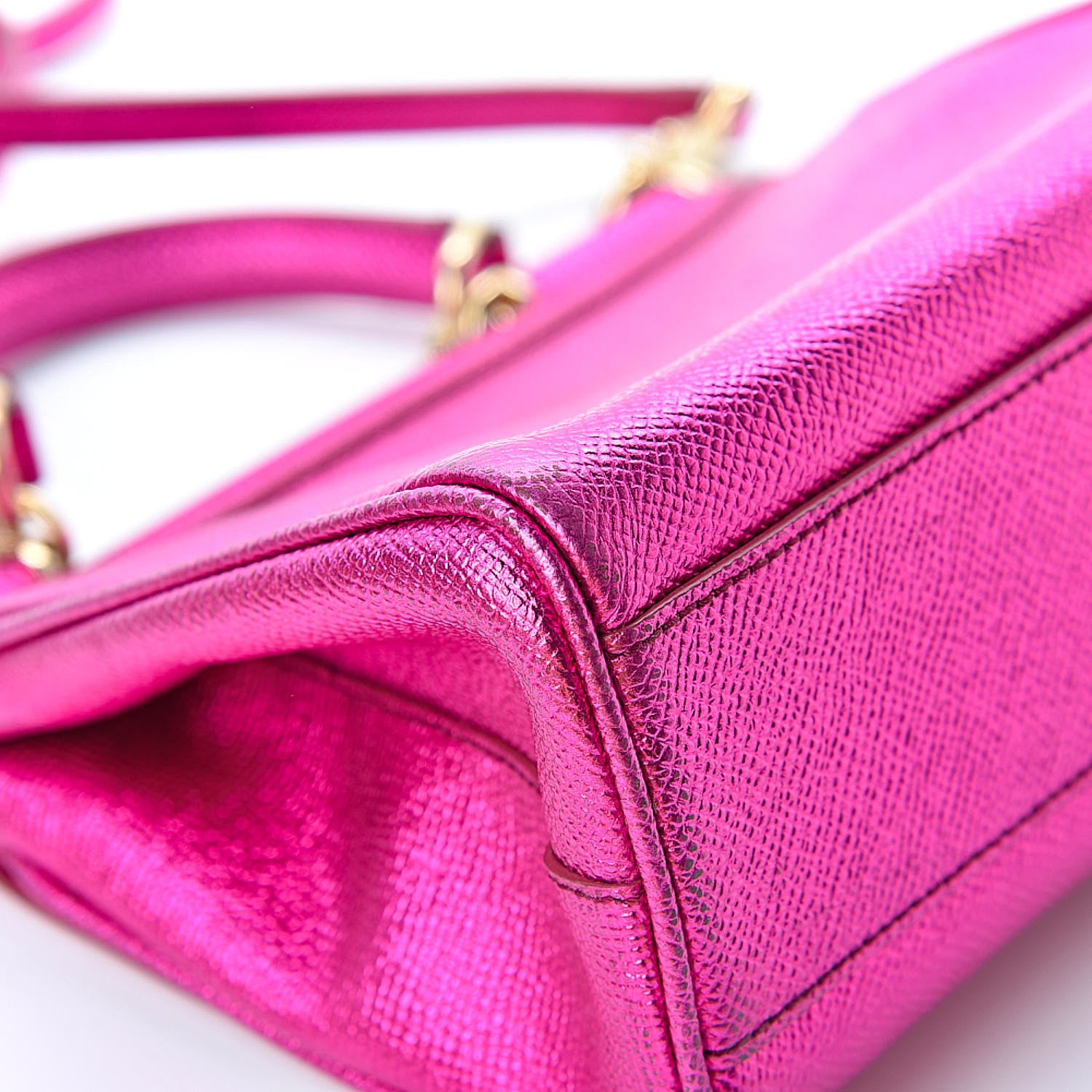 Dolce & Gabbana Metallic Dauphine Small Miss Sicily Satchel Pink 11 of 11