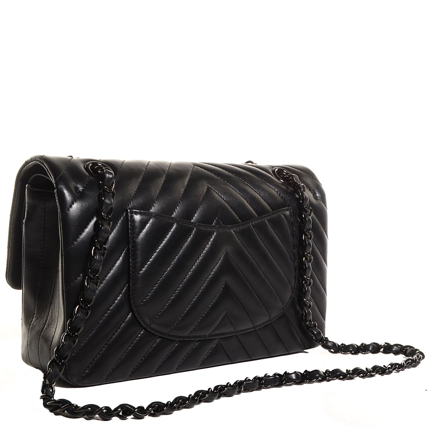Chanel Lambskin Chevron Medium Double Flap So Black 3 of 9