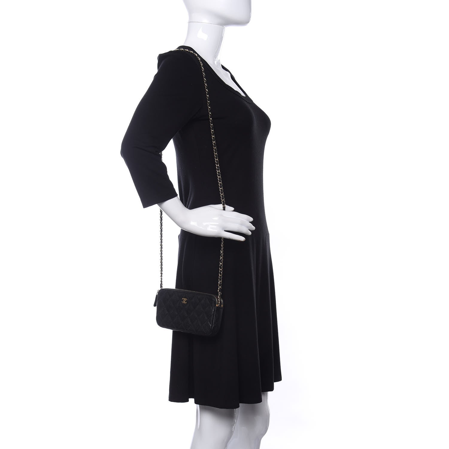 Chanel Caviar Quilted Small Clutch With Chain Black 2 of 10