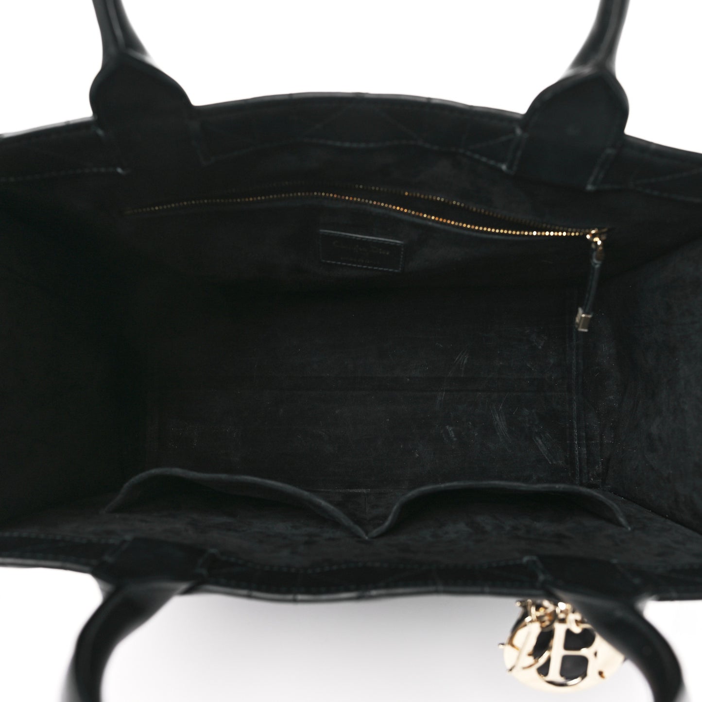 Calfskin Macro Cannage Medium Book Tote Black