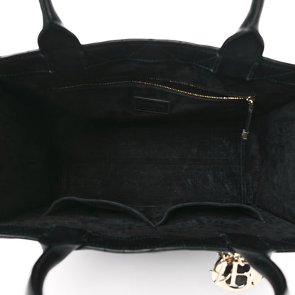 Christian Dior Calfskin Macro Cannage Medium Book Tote Black 5 of 10