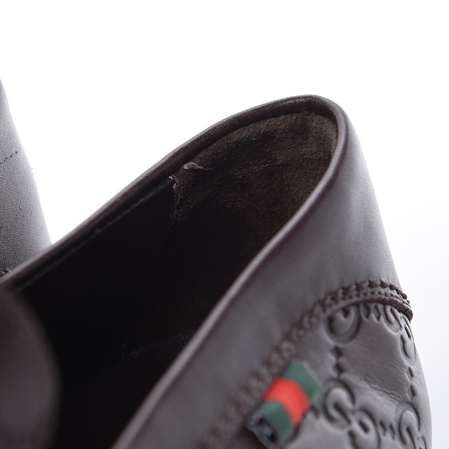 Gucci Guccissima Mens Penny Driver Loafers 9 Chocolate 11 of 12