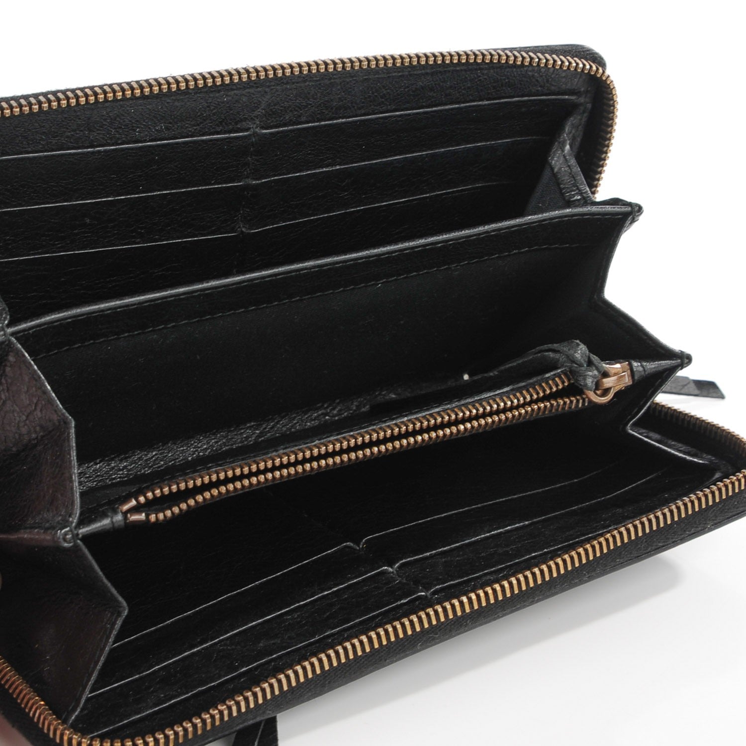 Balenciaga Agneau Classic Hardware Continental Zip Around Wallet Black 6 of 10