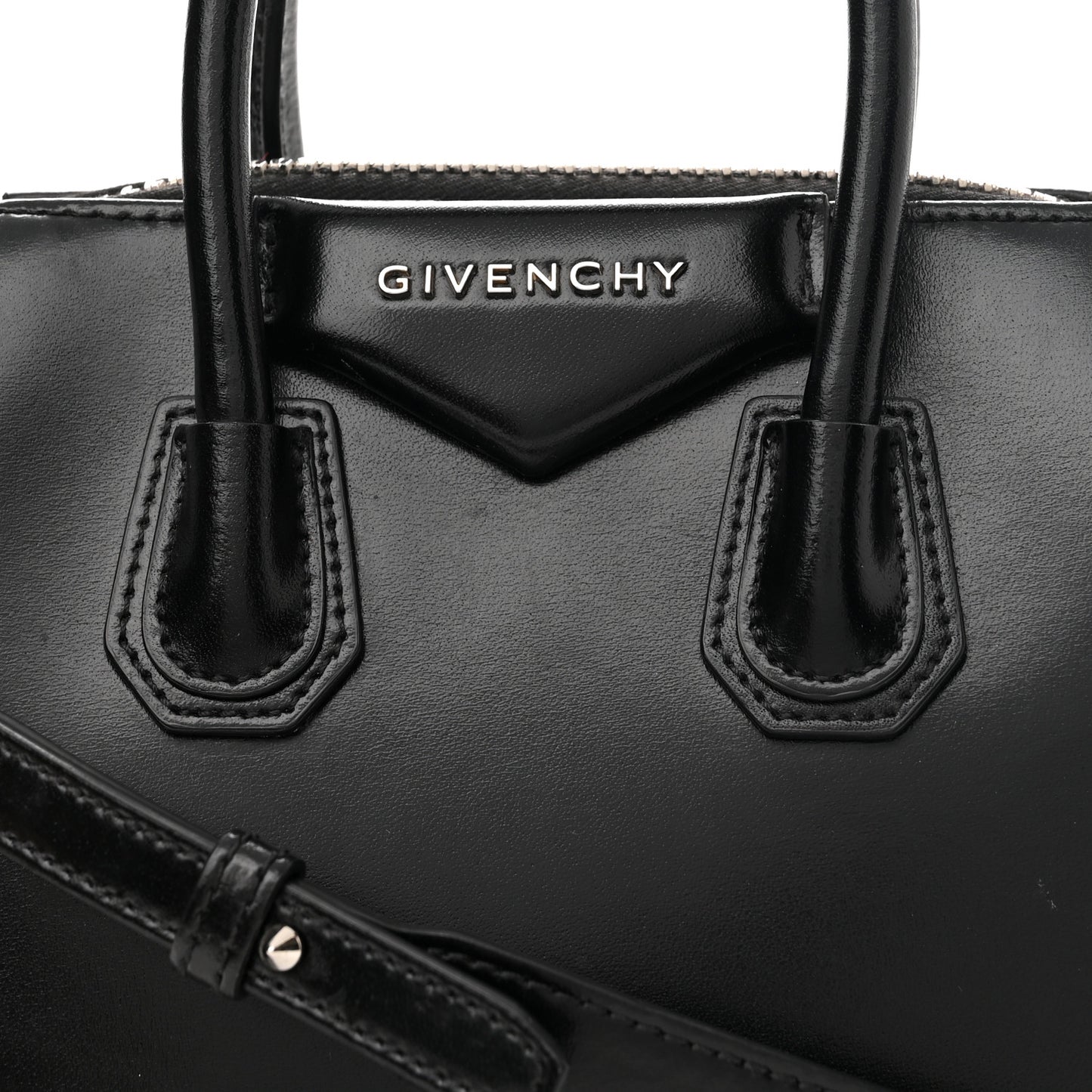 Shiny Lord Calfskin Mini Antigona Black