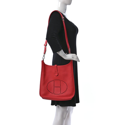 Hermes Taurillon Clemence Evelyne III GM Geranium 2 of 10