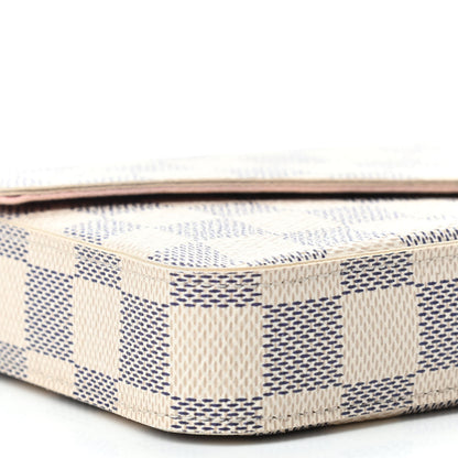 Louis Vuitton Damier Azur Pochette Felicie Chain Wallet Rose Ballerine 11 of 14