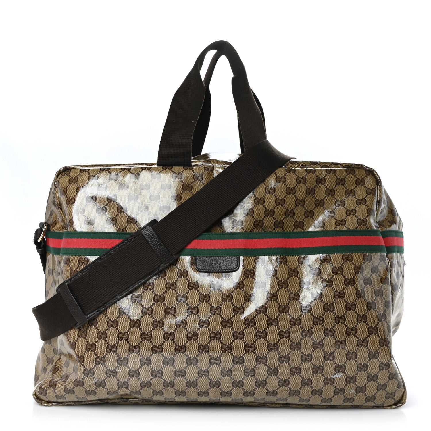 Gucci Crystal Monogram Web Large Carry On Duffle Bag Brown 1 of 13