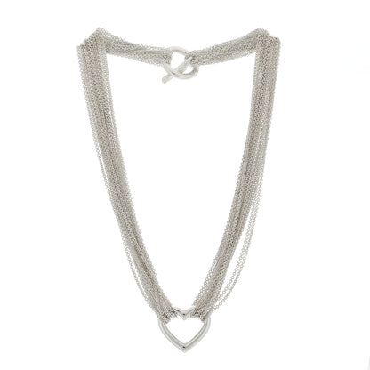 Tiffany Sterling Silver Heart Multi Chain Toggle Necklace 2 of 3