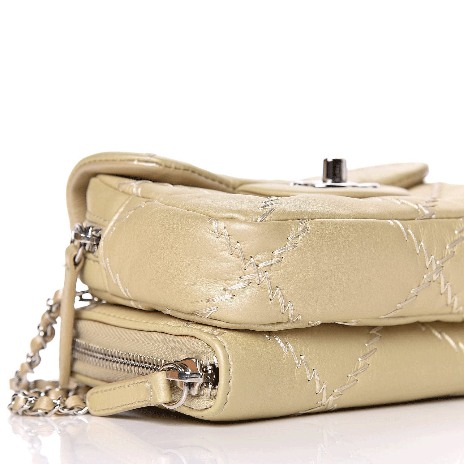 Chanel Metallic Lambskin Stitched New Mini Flap Gold 10 of 12