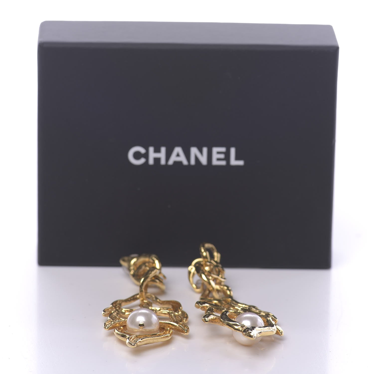Chanel Pearl CC Drop Clip On Earrings Gold 5 of 5