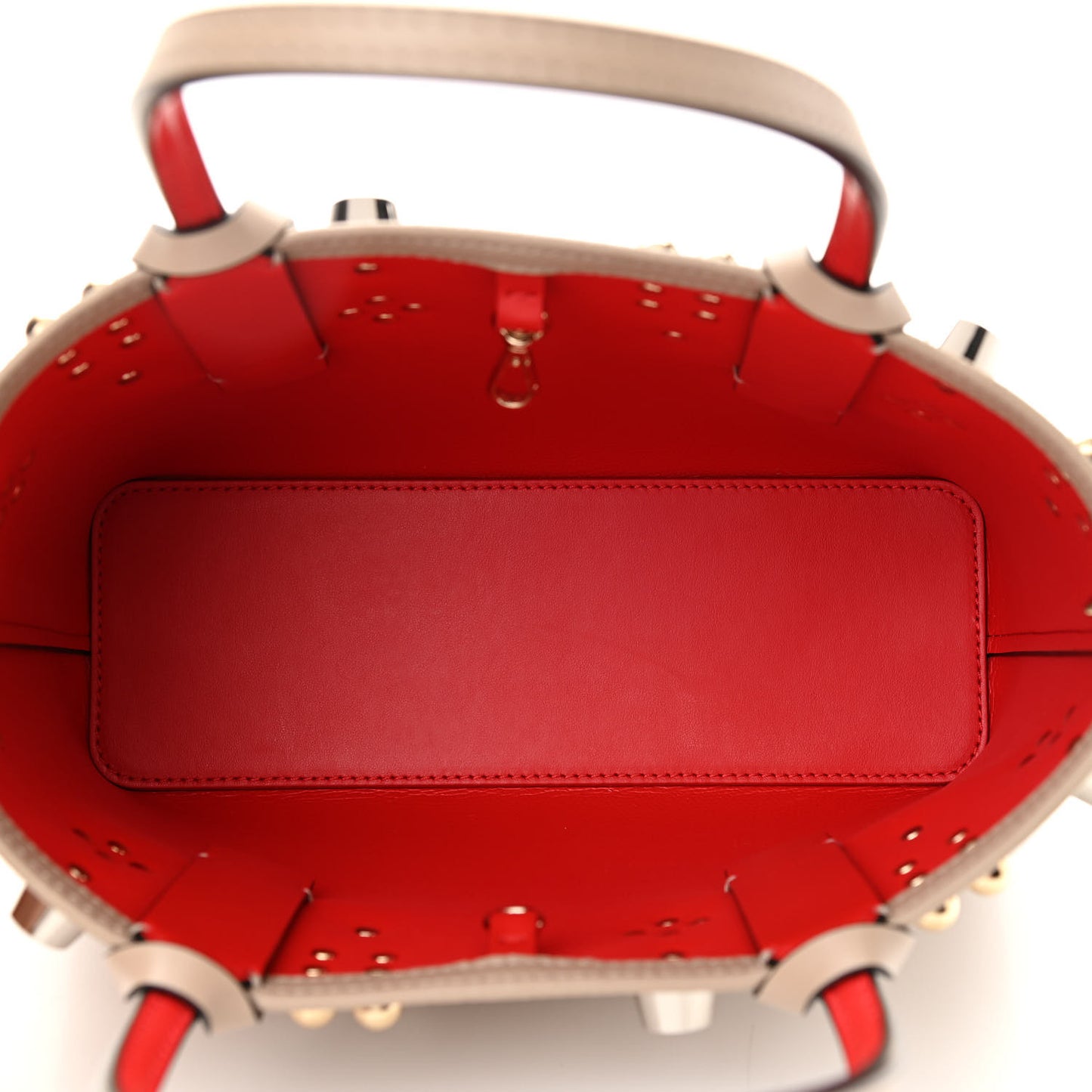 Calfskin Empire Spike Studded Mini East West Cabata Tote Feve