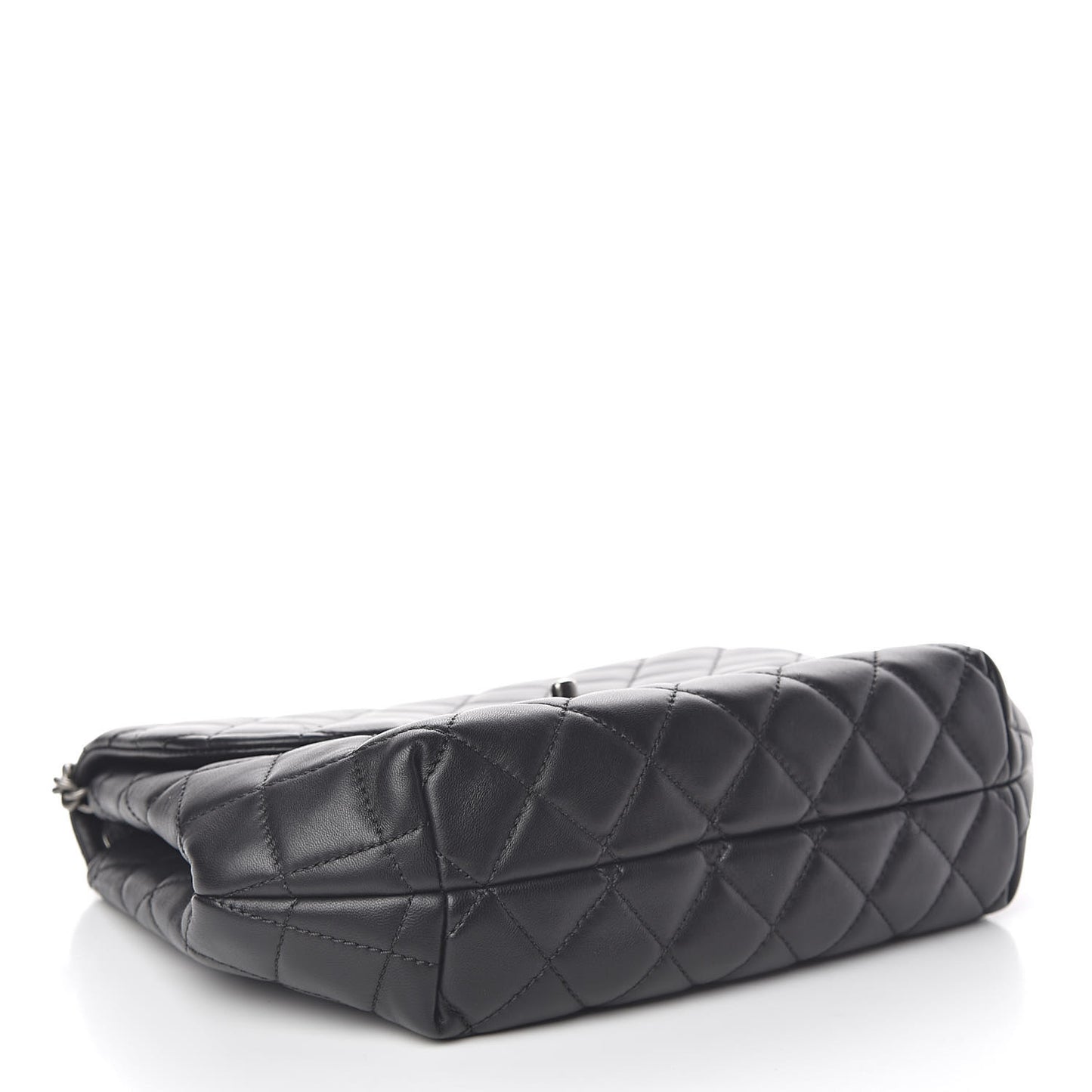 Lambskin Quilted Large Daily Supple Flap Black