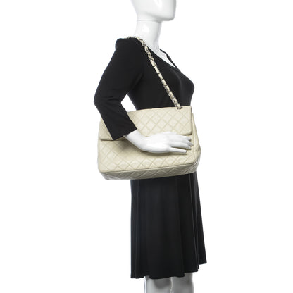 Chanel Caviar Quilted Maxi Single Flap White 2 of 21
