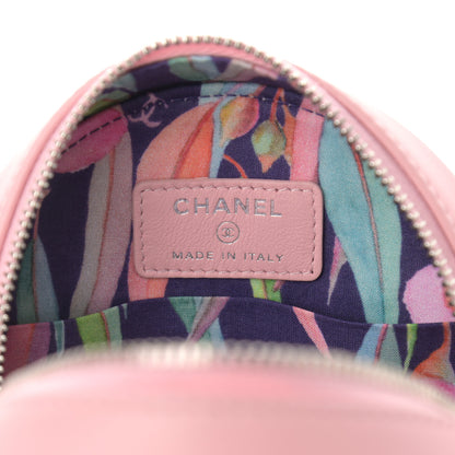 Chanel Lambskin Stitch Round Clutch With Chain Pink 6 of 10