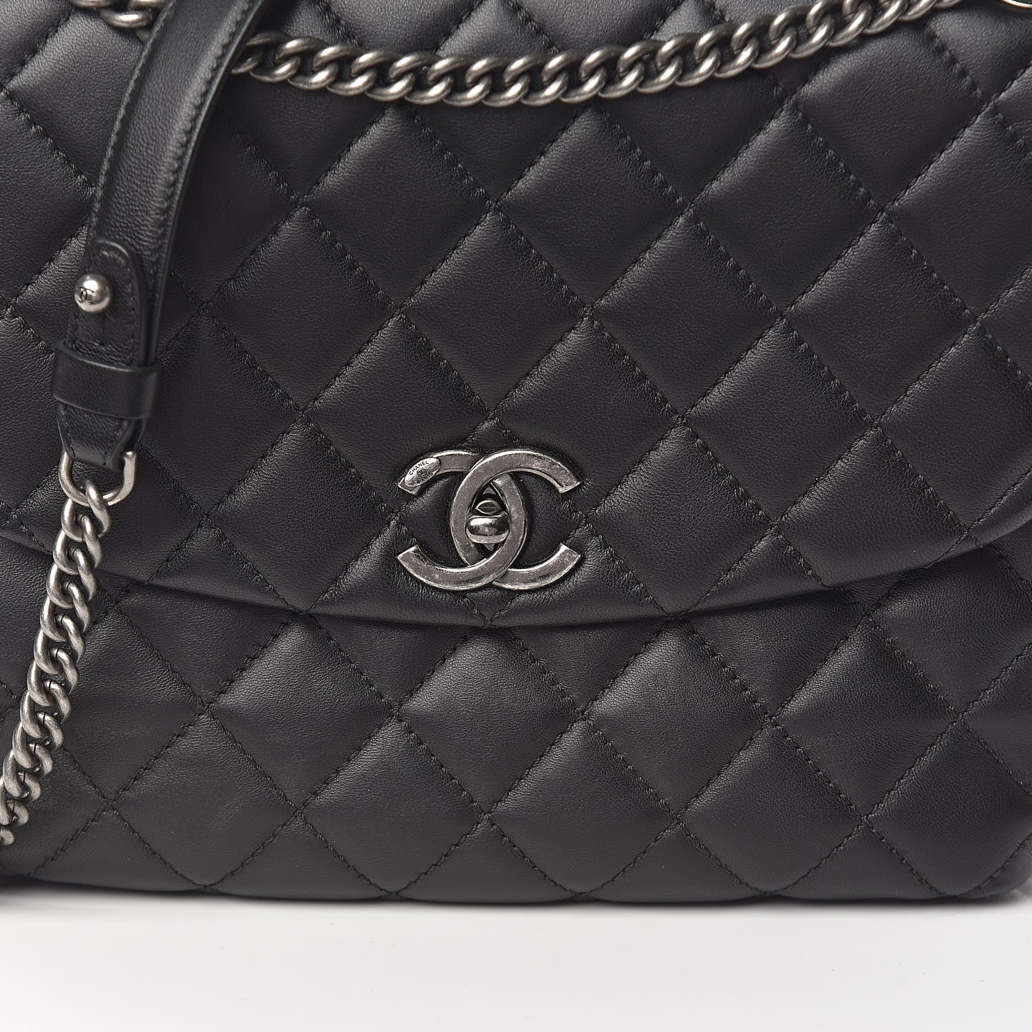 Chanel Lambskin Quilted Large Daily Supple Flap Black 12 of 12