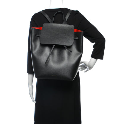 Mansur Gavriel Saffiano Backpack Black Flamma 2 of 14