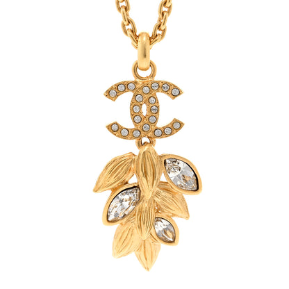 Chanel Crystal Sparkling Wheat CC Necklace Gold 4 of 6