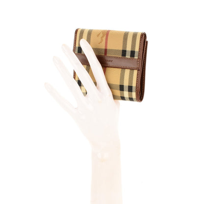 Burberry Haymarket Check Compact Wallet Tan 2 of 7