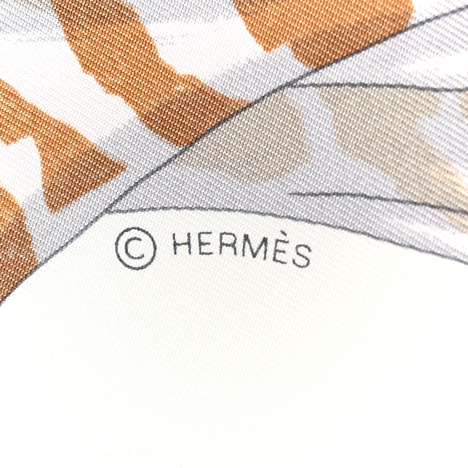 Hermes Silk Hermes Story Scarf 90 White Beige Multicolor 4 of 5