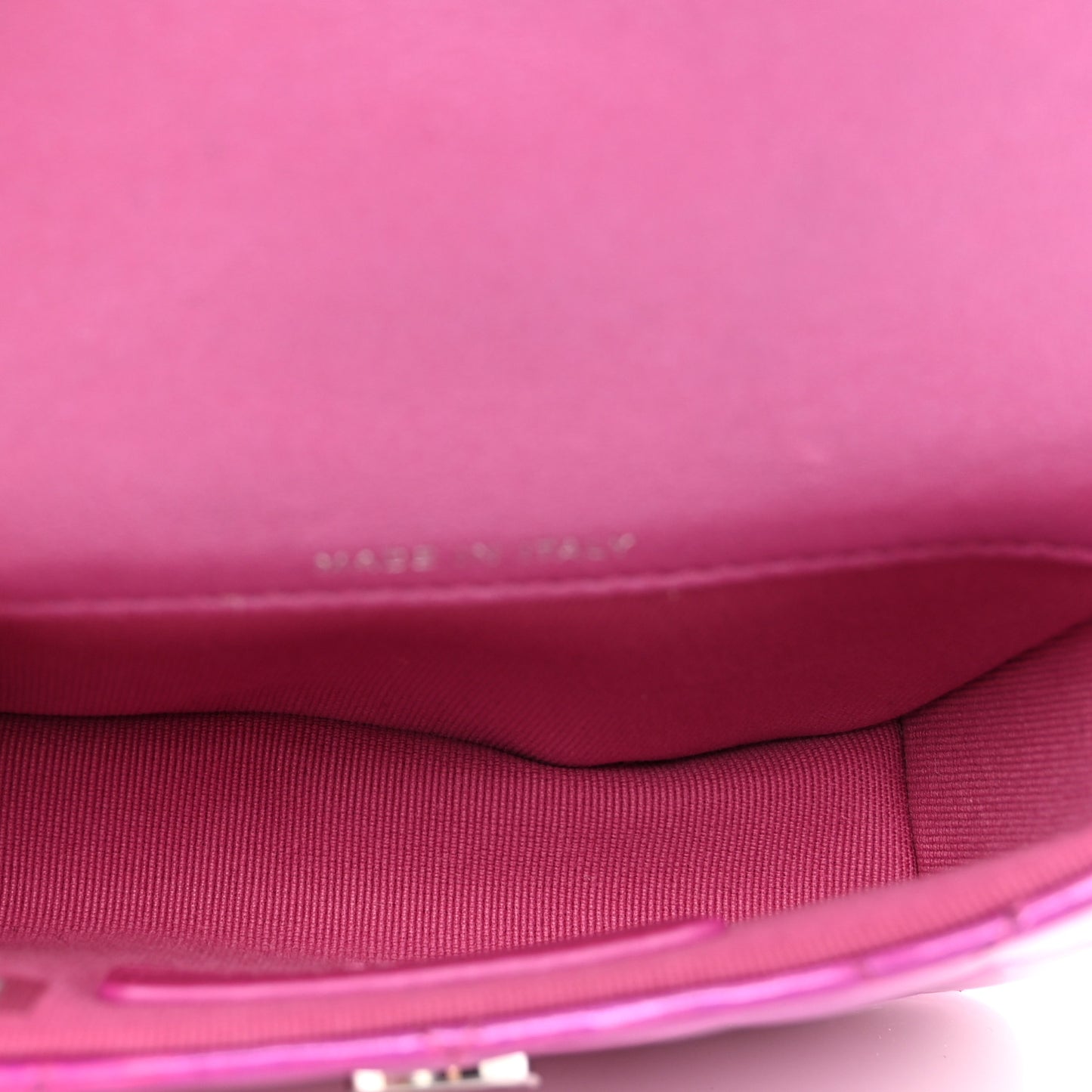 Patent Lambskin Quilted CC Hook Card Holder Pink