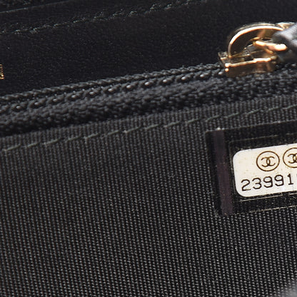 Chanel Lambskin Quilted Small Boy Zip Around Wallet Black 8 of 13