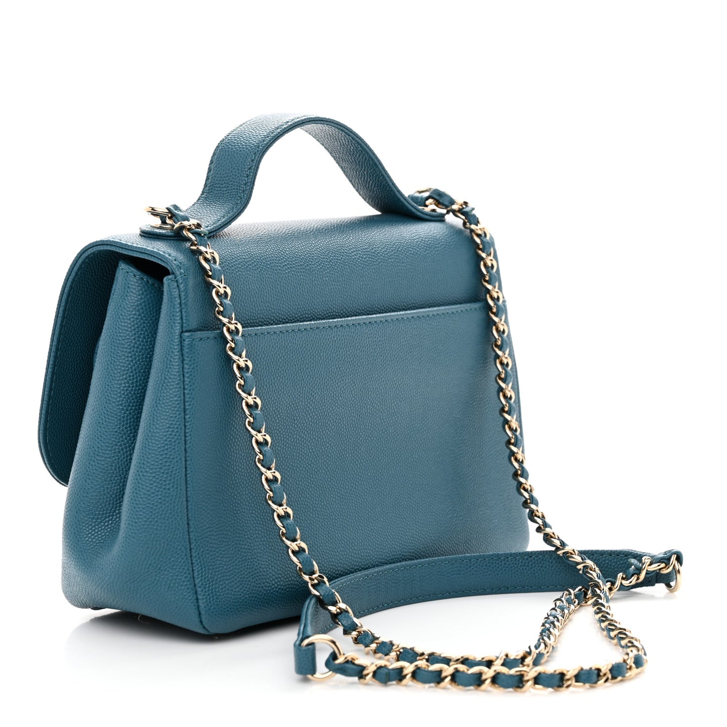 Caviar Quilted Small Business Affinity Flap Blue