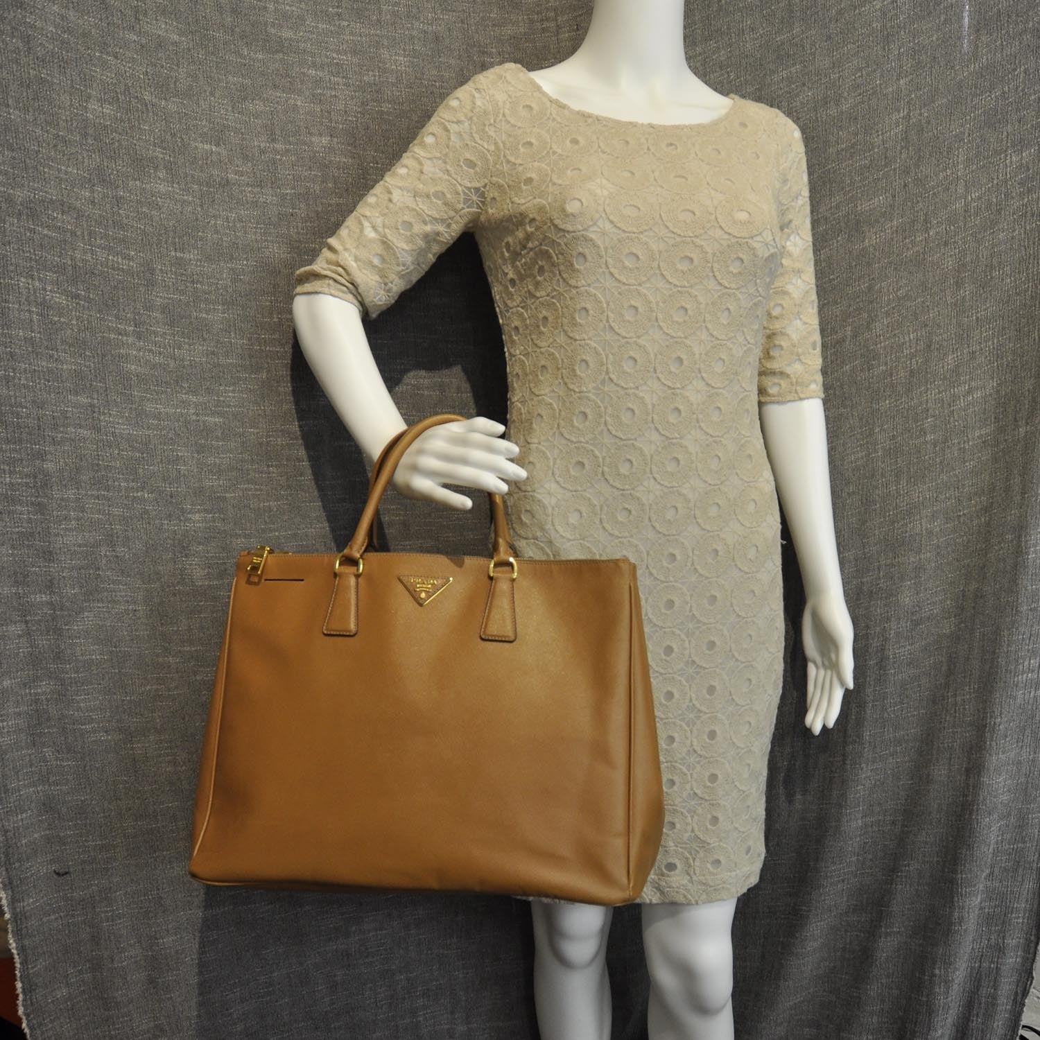 Prada Saffiano Lux Tote Caramel 2 of 9