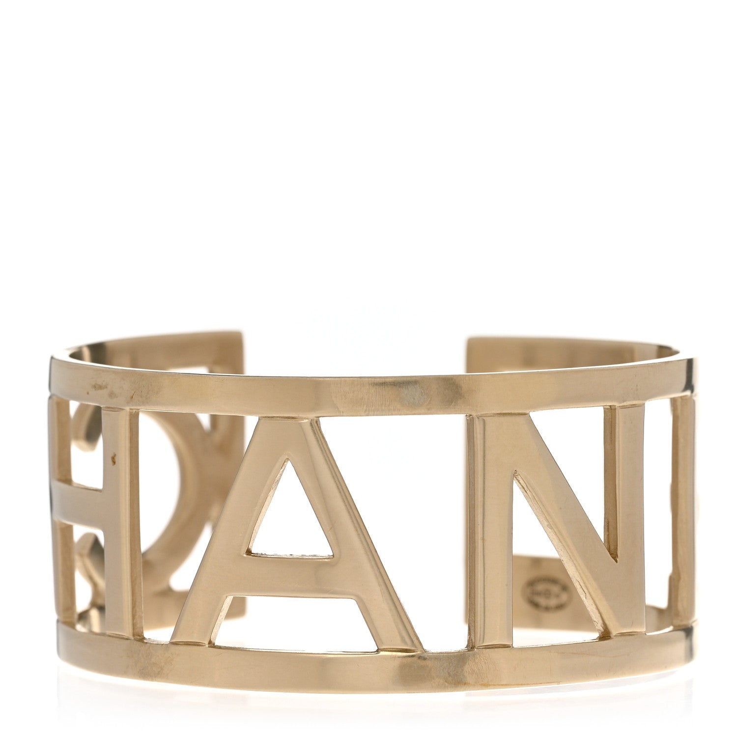 Chanel Metal Logo Cuff Gold 1 of 4