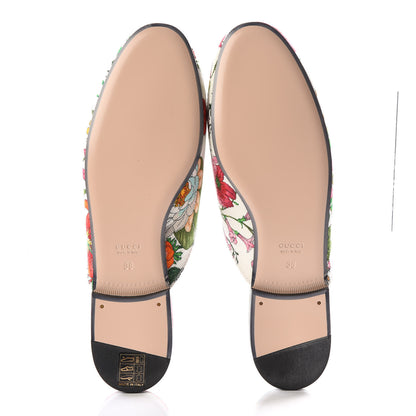 Gucci Canvas Flora Womens Princetown Slippers 38 White Multicolor 5 of 9