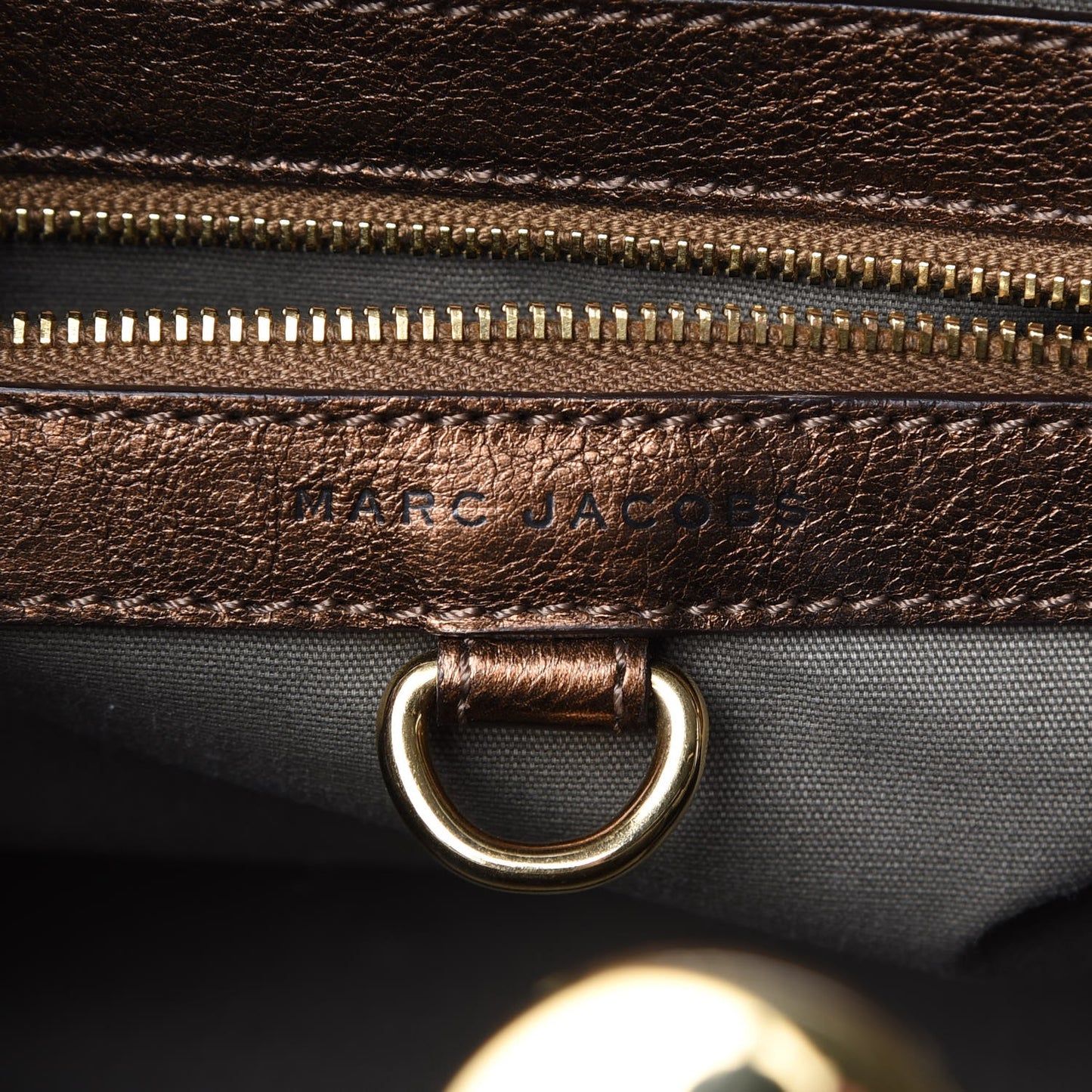 Metallic Calfskin Quilted Stam Bronze